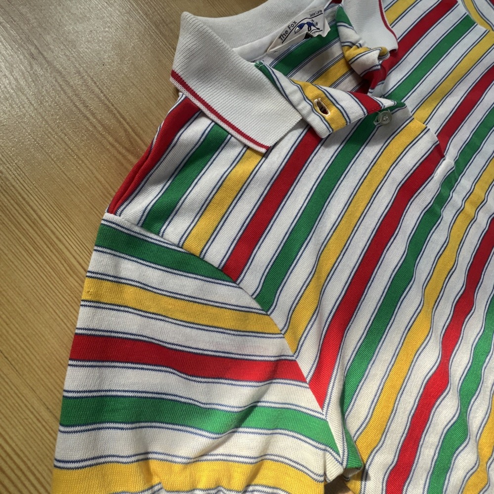 Vintage JC Pennys Multicolor Stripes Polo Women's Girls‎ Junior Large The Fox - Picture 6 of 10